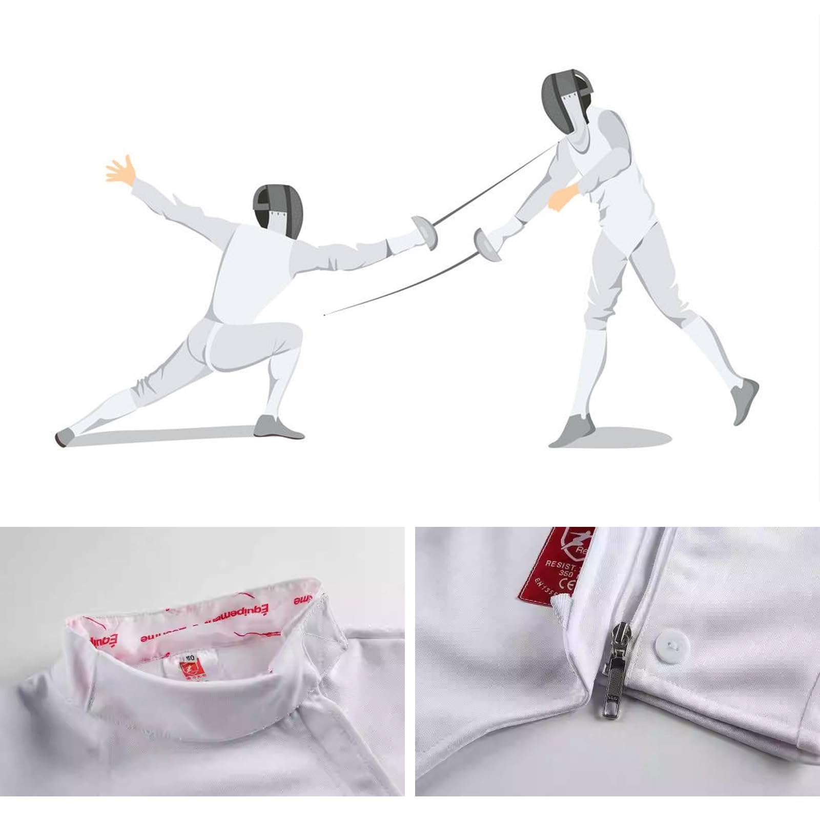Fencing Protective Clothing 3-Piece Fencing Suit Set - 450N